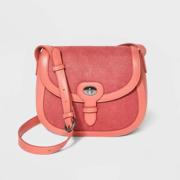 Flap Saddle Crossbody Bag - Universal Thread Coral Pink - Picture 1 of 6